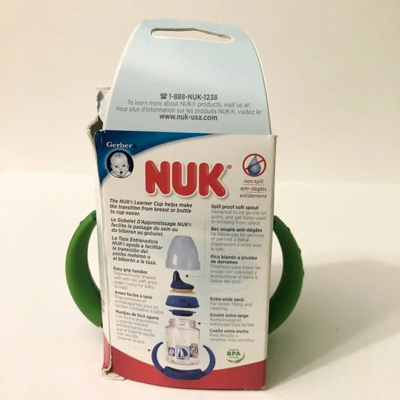 Lot of 3 Nuk Learner Cups Gerber 5 oz Soft Spout Spill  Proof - Picture 7 of 10